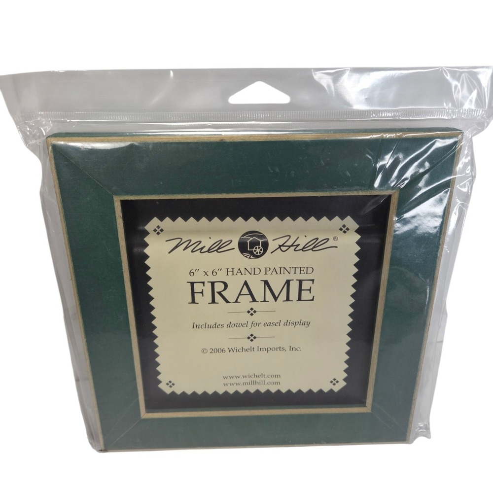 Mill Hill 6 X 6 Green Square Frame Cross Stitch Needlework Wall or Tabletop New